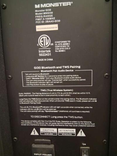 MONSTER G130 Bluetooth speaker 5ft tall - Thumbnail 6