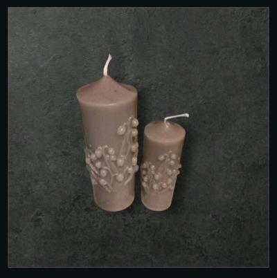 Gray Floral Candles - Thumbnail 1