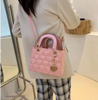 Elegant Pink Quilted Handbag - Thumbnail 3