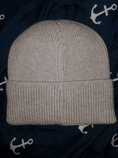 Hermes Gray Knit Beanie with Logo Patch - Thumbnail 3