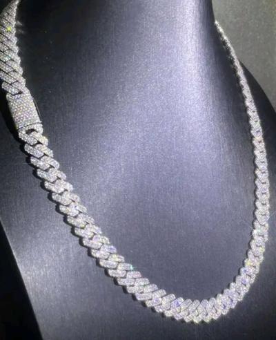 10MM MOISSANITE CUBAN LINK CHAIN 20 INCHES LONG BRAND BEW - Thumbnail 1