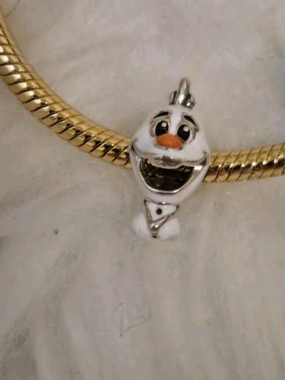 Olaf charm winter theme for Pandora bracelet necklace - Thumbnail 2