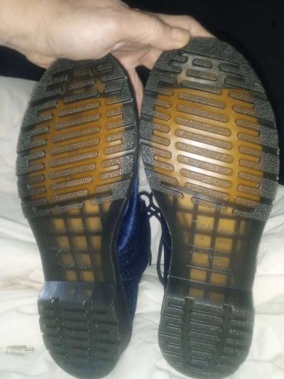 Dr martens blue velvet boots - Thumbnail 4