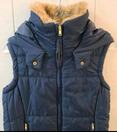 Love Tree Womens Large Blue Puffer Faux Fur Collar Jacket Ho - Thumbnail 6