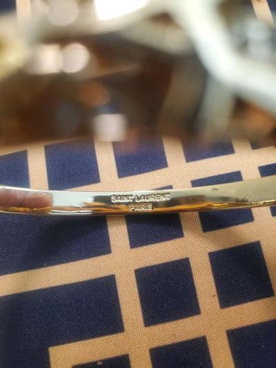 Saint Laurent Gold and Silver Crystal Bracelet - Thumbnail 3