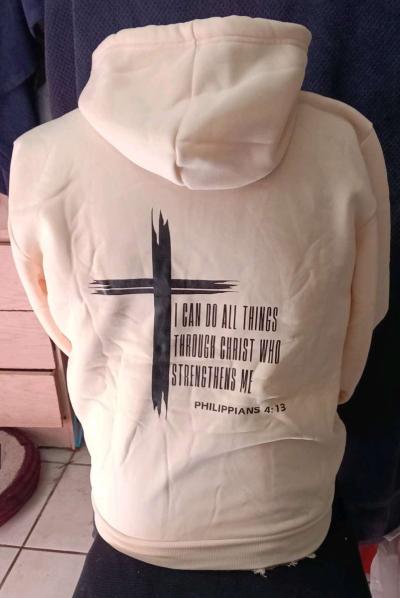 Christian Graphic hoodie with a cross design - Thumbnail 3