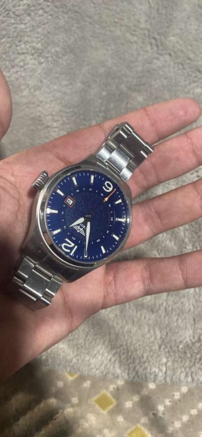 This is an Aeromat Airspeed Azure stainless steel mens 44mm - Thumbnail 3