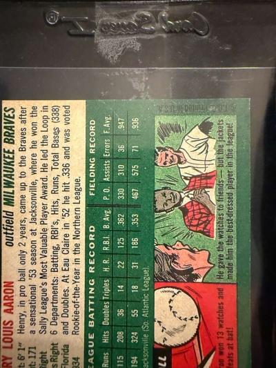 1954 Hank Aaron  128 RC - Thumbnail 6