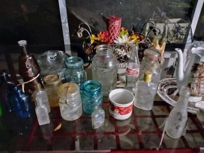 vintage bottles and Pyrex baking dish - Lake City, Florida