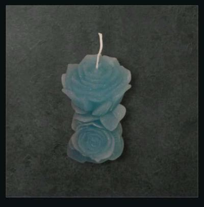 3 Blue Rose Candle Set - Thumbnail 2
