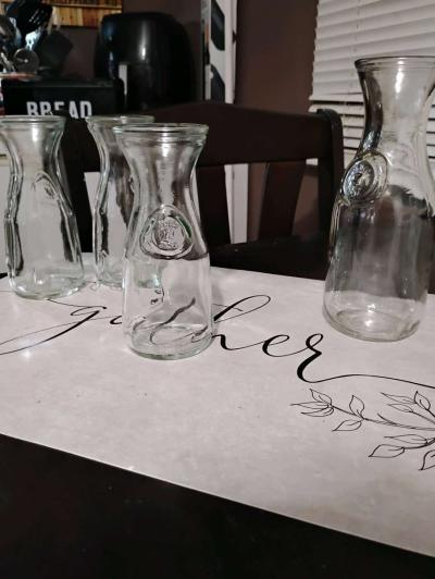 Vintage Paul Masson glass carafes or milk bottles Set of 4 - Thumbnail 2