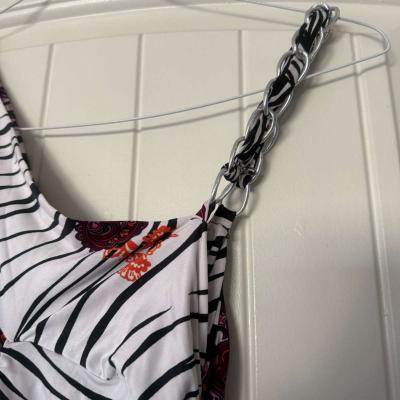 Brand New OneShoulder Ruched Bodycon Dress with Chain Strap - Thumbnail 3