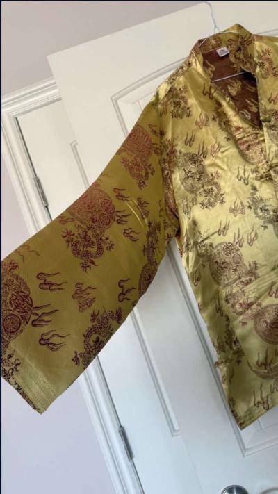 Chinese New Year Golden Dragon Jacket  Pants Set Size XXL WO - Thumbnail 2