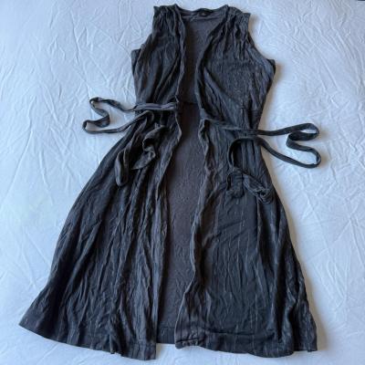 Banana Republic 70 Silk Sleeveless Long Duster Vest  Charcoa - Thumbnail 2