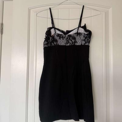 Black Lace Slip Dress with BuiltIn Bra  LingerieInspired Fit - Thumbnail 3