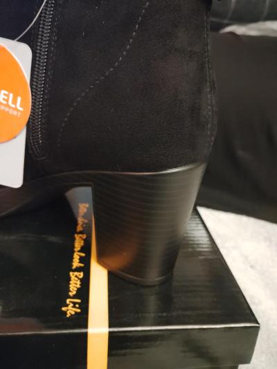 Hawk well Women's Suede Arch Support Side Zipper black Size 9 - Thumbnail 3