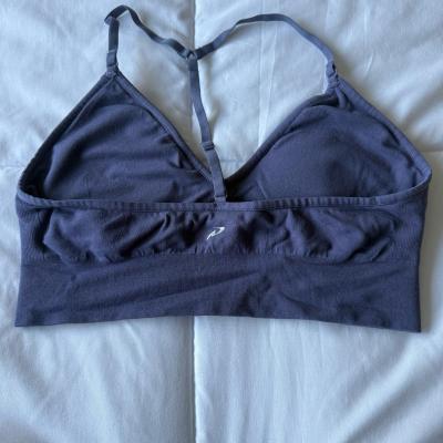 Purple Seamless Sports Bra  Racerback Adjustable Strap  Ligh - Thumbnail 2