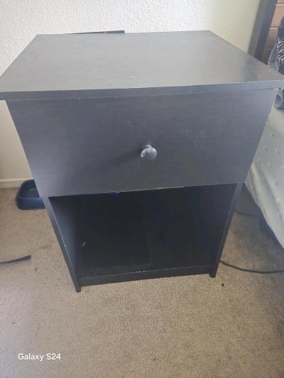 Queen Bed Frame mattress and end table - Thumbnail 1
