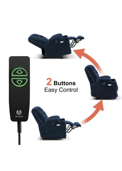 MCombo Electric Power Recliner Chair with Massage  Heat Plus - Thumbnail 4