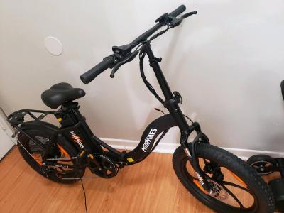 BRAND NEW HillMIES Black Folding Electric Fat Tire Bike - Thumbnail 2