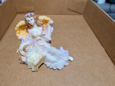 Ks Collection Vintage Angel Figurine with Child in Bed
