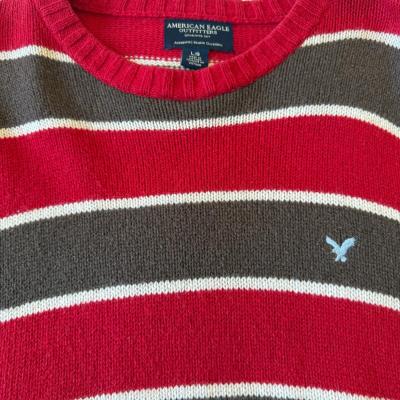 American Eagle Outfitters Red  Brown Striped 30 Wool Blend C - Thumbnail 4