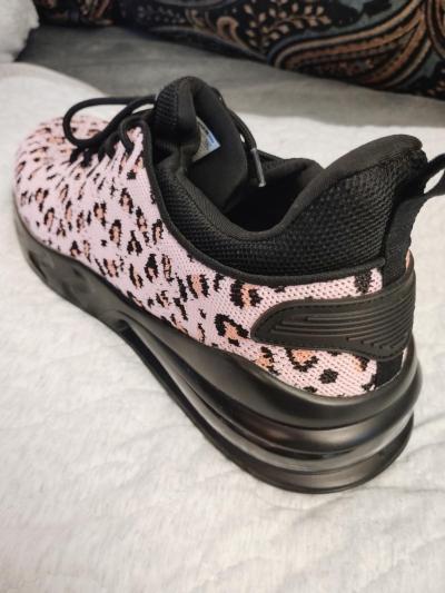 Pink Leopard Print Slip Resistant Safety Shoe - Thumbnail 2