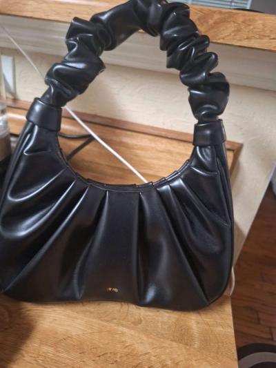 JW PEI Gabbi Black Ruched Hobo shoulder Handbag - Thumbnail 2