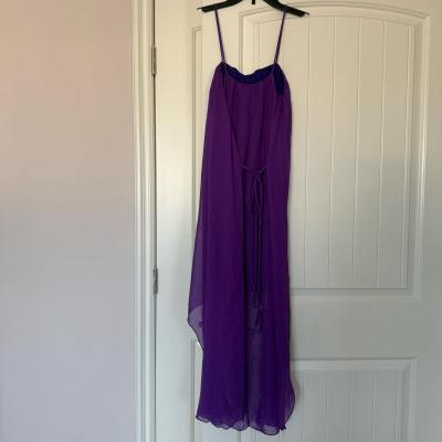 Flowing Purple HighLow Chiffon Maxi Dress  Elegant  Etherea - Thumbnail 6
