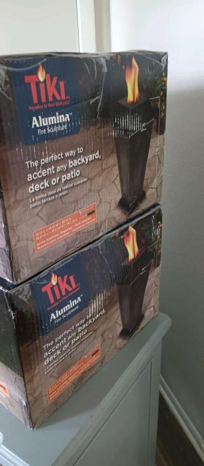 Pair of tiki torches dancing flame new - Thumbnail 1