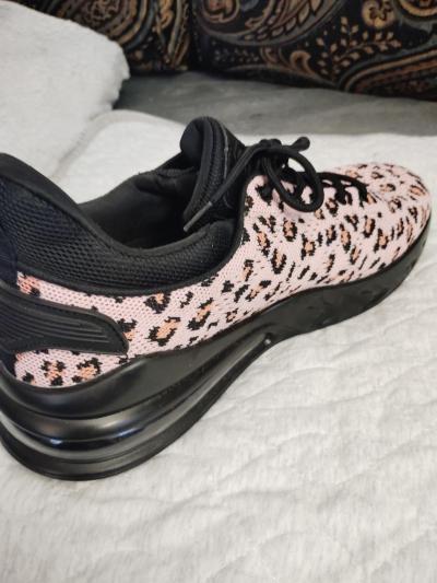 Pink Leopard Print Slip Resistant Safety Shoe - Thumbnail 3