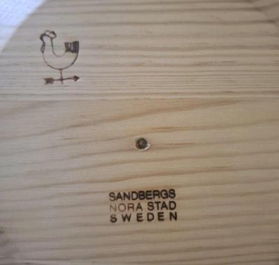 Rare Vintage Sanbergs Nora Stad Sweden 4 Wooden Pine Plates - Thumbnail 3