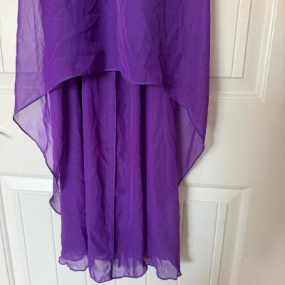 Flowing Purple HighLow Chiffon Maxi Dress  Elegant  Etherea - Thumbnail 4