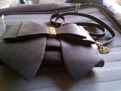Black bow handbag - Thumbnail 2