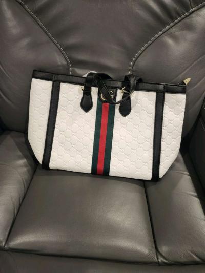 Designer Style White Tote Bag  New Condition - Thumbnail 2