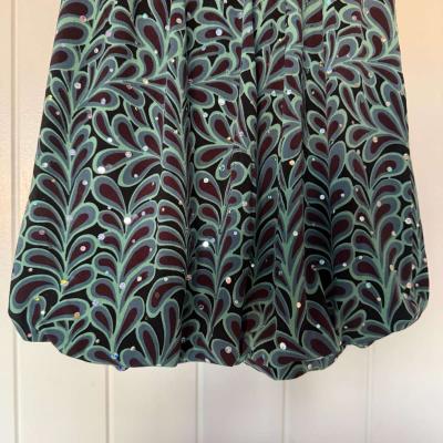 Strapless Teal  Black Sparkle Cocktail Dress with Satin Wais - Thumbnail 3