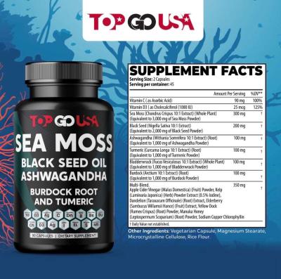Sealed Sea Moss Complex Capsules with Black Seed Oil Ashwaga - Thumbnail 2