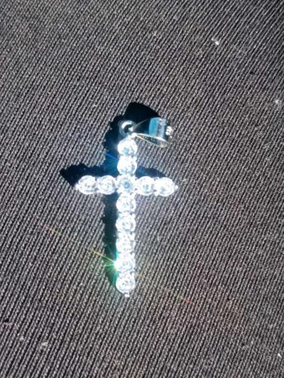 925 diamond cross necklace - Thumbnail 2