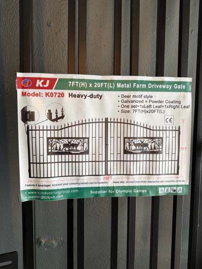 HeavyDuty Double Metal Farm  Driveway Gate  20ft x 7ft - Thumbnail 2