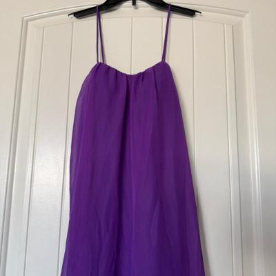 Flowing Purple HighLow Chiffon Maxi Dress  Elegant  Etherea - Thumbnail 2
