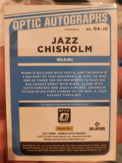 2021 Donruss Optic Jazz Chisholm - Thumbnail 2