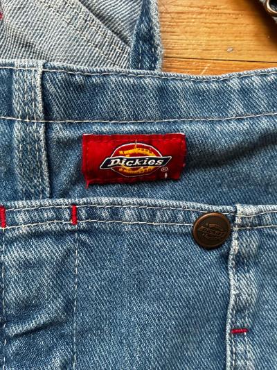 Dickies Mens Denim Bib Overalls Blue Workwear Cotton Size 38 - Thumbnail 3