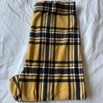 Mustard Yellow Plaid HighWaisted Stretch Leggings  Bold Tart - Thumbnail 3