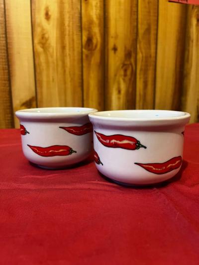 2 Piece Set of Brazilian Chili Pepper Ceramic Bowls - Thumbnail 2