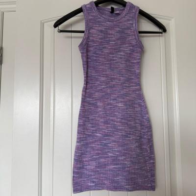 Lavender Ribbed Bodycon Mini Dress XXS  Worn Once  Stretchy - Thumbnail 5