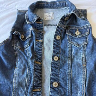Papaya Womens Sleeveless Denim Vest  Classic Blue Jean Jacke - Thumbnail 2