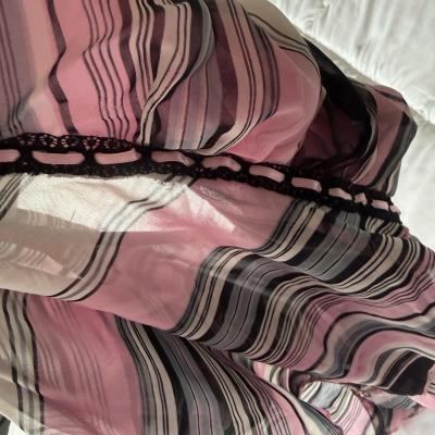 Blush  Black Sheer Striped LaceTrim Strapless Top  Size Smal - Thumbnail 2