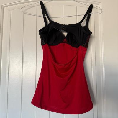 Black Lace  Red Satin Bustier Camisole  Worn Once - Thumbnail 3