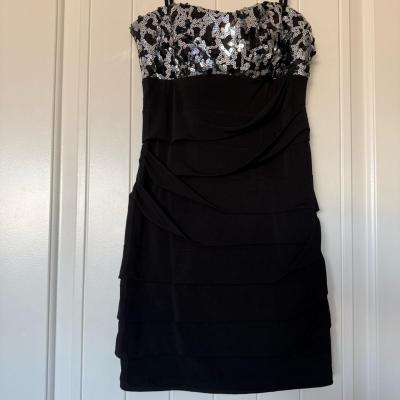 City Triangles Black  Silver Sequin Strapless Mini Dress - Los Angeles, California