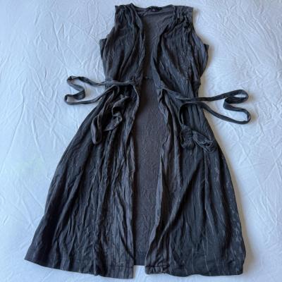 Banana Republic 70 Silk Sleeveless Long Duster Vest  Charcoa